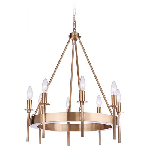 Larrson Satin Brass Chandelier by Craftmade Lighting