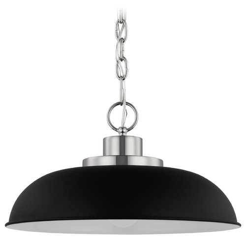 Nuvo Lighting Colony Small Pendant in Polished Nickel & Matte Black by Nuvo Lighting 60-7482