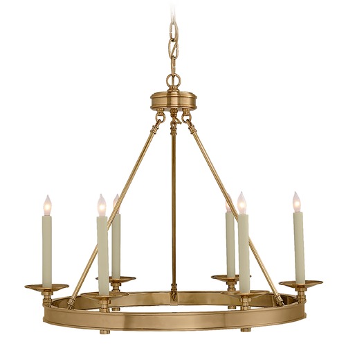 Visual Comfort Signature Collection Chapman & Myers Launceton Ring Chandelier in Brass by Visual Comfort Signature CHC1600AB