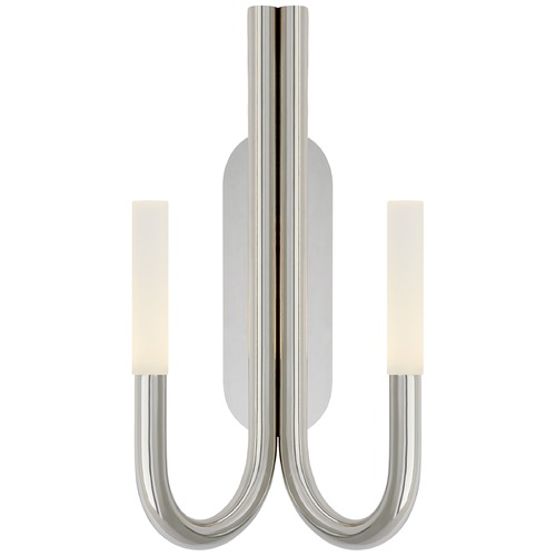 Visual Comfort Signature Collection Kelly Wearstler Rousseau Double Sconce in Nickel by Visual Comfort Signature KW2283PNEC