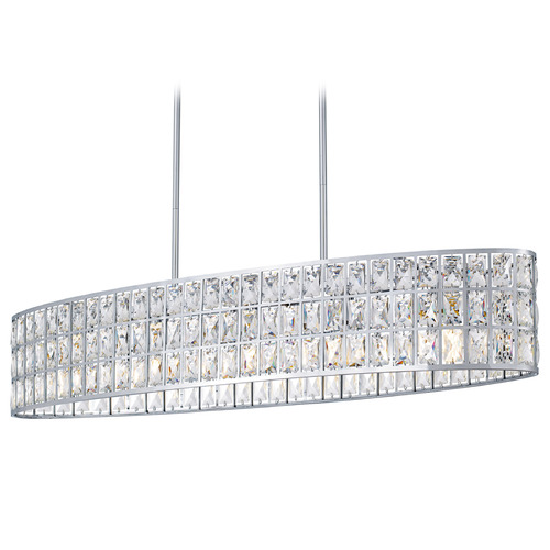 Quoizel Lighting Gibson Polished Chrome Island Light with Oval Shade