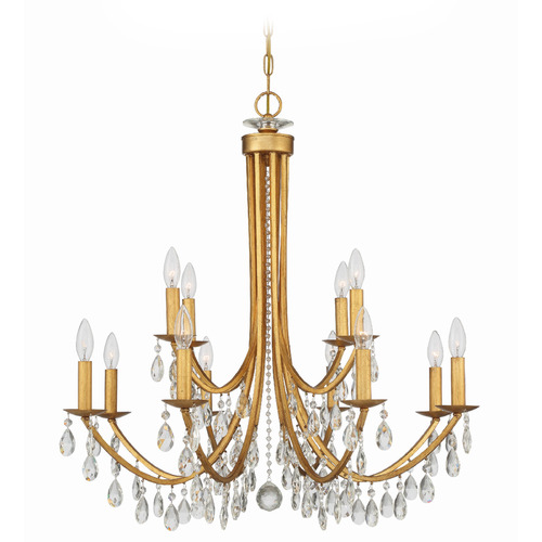 Crystorama Lighting Crystorama Lighting Bridgehampton Antique Gold Crystal Chandelier 8829-GA-CL-S