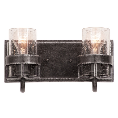 Bexley Seeded Glass Bathroom Light in Iron by Kalco Lighting