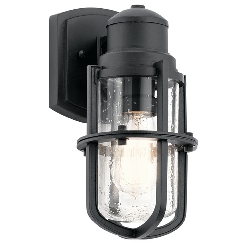 Seeded Glass Outdoor Wall Light Black by Kichler Lighting