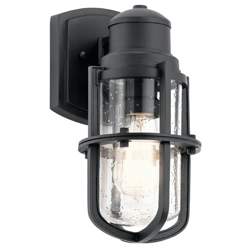 Kichler Lighting Seeded Glass Outdoor Wall Light Black by Kichler Lighting 49857BKT