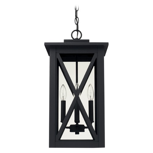 Capital Lighting Avondale Outdoor Hanging Lantern in Black by Capital Lighting 926642BK