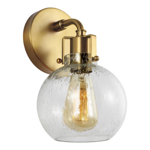 Generation Lighting Clara Wall Sconce in Burnished Brass with Clear Seeded Glass VS24401BBS