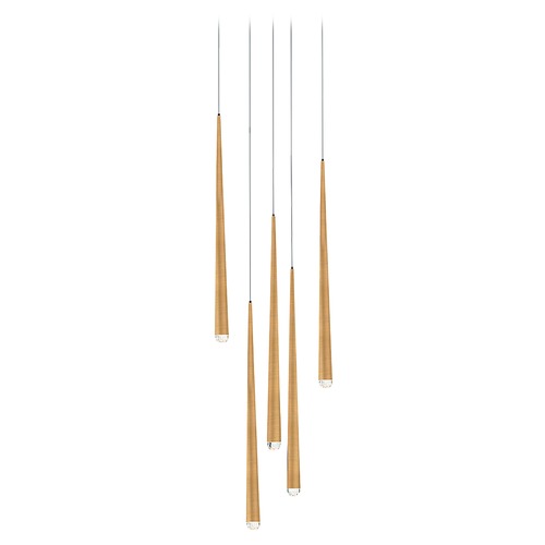 Modern Forms by WAC Lighting Cascade Aged Brass LED Multi-Light Pendant by Modern Forms PD-41705R-AB