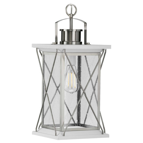 Progress Lighting Barlowe Stainless Steel & White Outdoor Hanging Light