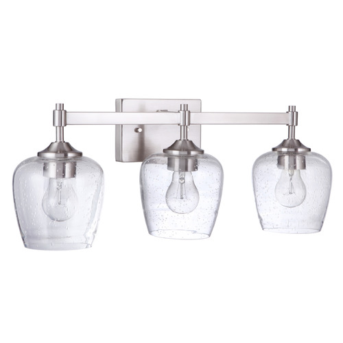 Stellen Brushed Polished Nickel Bathroom Light by Craftmade Lighting