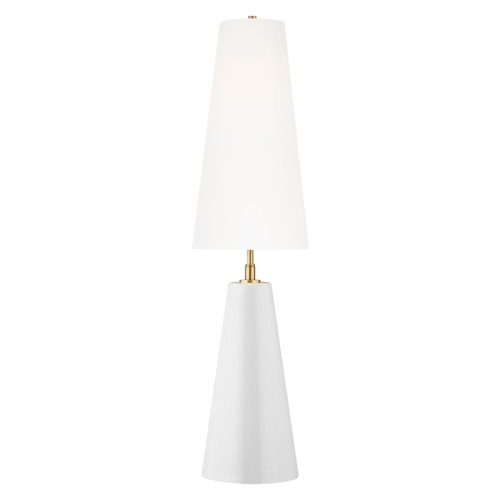 Visual Comfort Studio Collection Kelly Wearstler Lorne Arctic White & Brass LED Table Lamp by Visual Comfort Studio KT1201ARC1