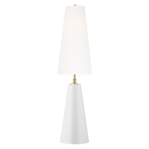 Kelly Wearstler Lorne Arctic White & Brass LED Table Lamp by Visual Comfort Studio