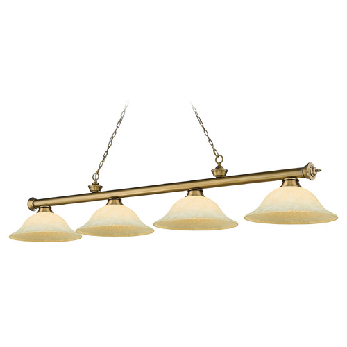 Z-Lite Cordon Rubbed Brass Billiard Light by Z-Lite 2306-4RB-GM16