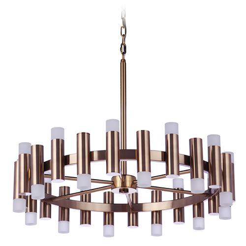 Simple Lux Satin Brass LED Chandelier by Craftmade Lighting