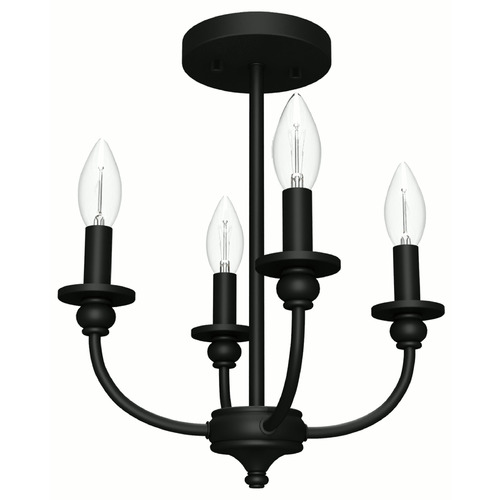 Southcrest Flat Matte Black Semi-Flush Mount by Hunter Fan Company