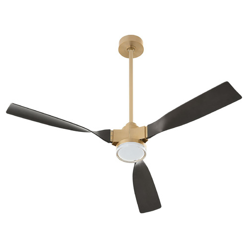 Cyan Design Alison Aged Brass and Dark Walnut LED Ceiling Fan with Light