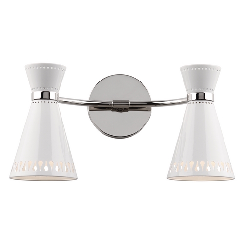Robert Abbey Lighting Mid-Century Modern Plug-In Wall Lamp Polished Nickel Jonathan Adler Havana by Robert Abbey W708