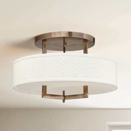 Hampton 20-Inch Semi-Flush Mount in Brushed Bronze by Hinkley Lighting