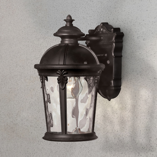 Seeded Glass Outdoor Wall Light Black by Hinkley Lighting