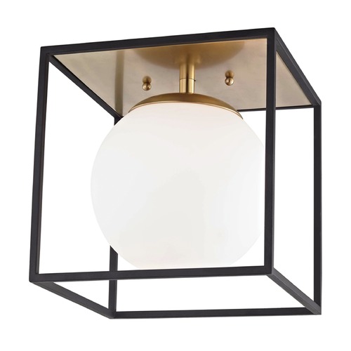 Aira Flush Mount in Brass & Black by Mitzi by Hudson Valley