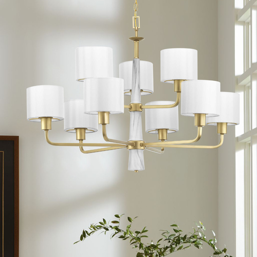 Palacio Vintage Gold 9-Light Chandelier by Progress Lighting