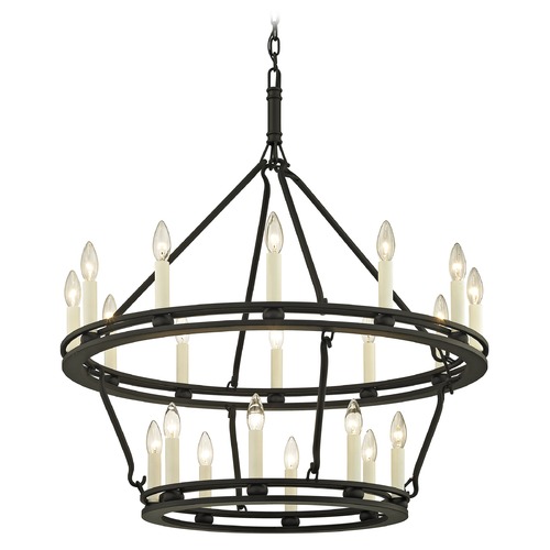 Troy Lighting Sutton Textured Black & White Chandelier by Troy Lighting F6238