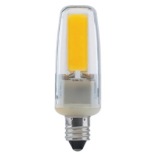 Satco Lighting 4W LED 3000K 480 Lumens Clear Mini Candelabra Base 120-130V Dimmable by Satco Lighting S28684