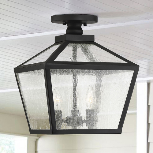 Woodstock Black Outdoor Semi-Flush Mount by Savoy House