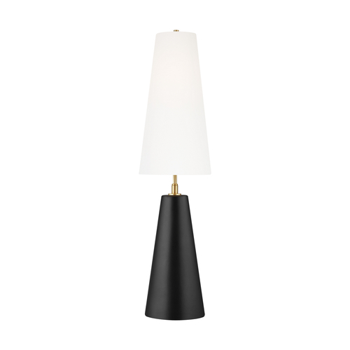 Visual Comfort Studio Collection Kelly Wearstler Lorne Coal LED Table Lamp with White Conical Shade by Visual Comfort Studio KT1201COL1