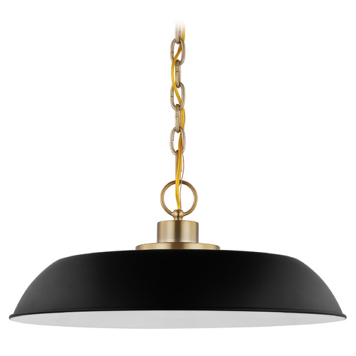 Colony Medium Pendant in Burnished Brass & Black by Nuvo Lighting
