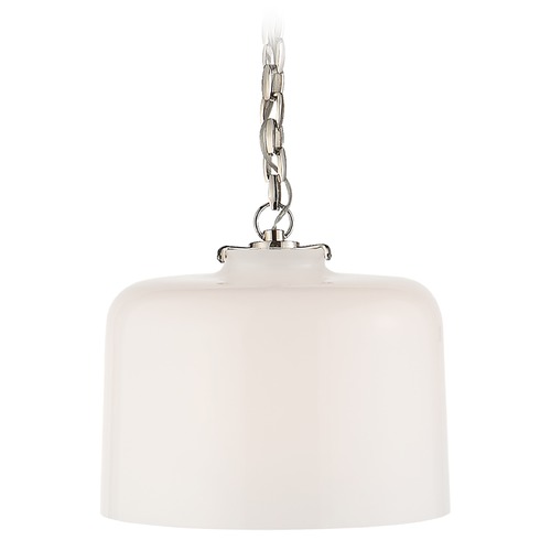 Visual Comfort Signature Collection Thomas OBrien Katie Dome Pendant in Polished Nickel by Visual Comfort Signature TOB5226PNG5WG