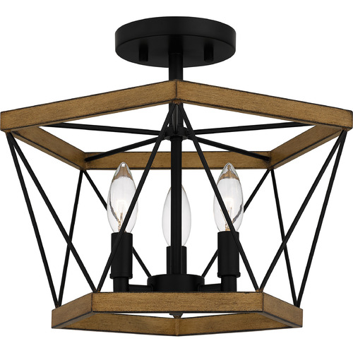Quoizel Lighting Wintergreen Semi-Flush Mount in Aged Walnut by Quoizel Lighting QSF5595AWN