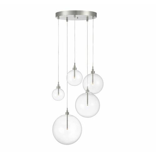 5-Light Pendant in Brushed Nickel by Meridian