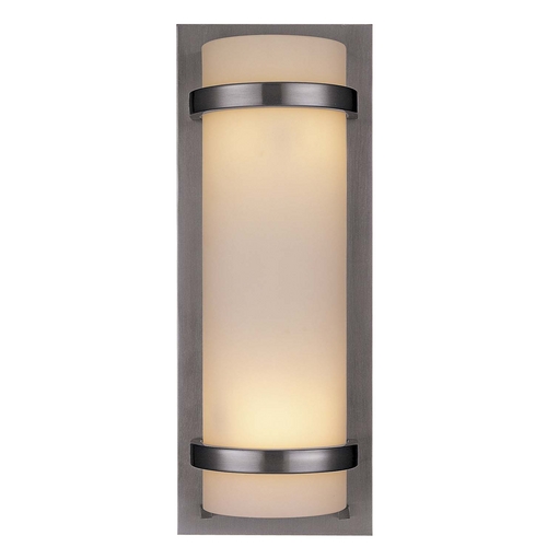 Modern Sconce Wall Light with White Glass in Brushed Nickel by Minka Lavery