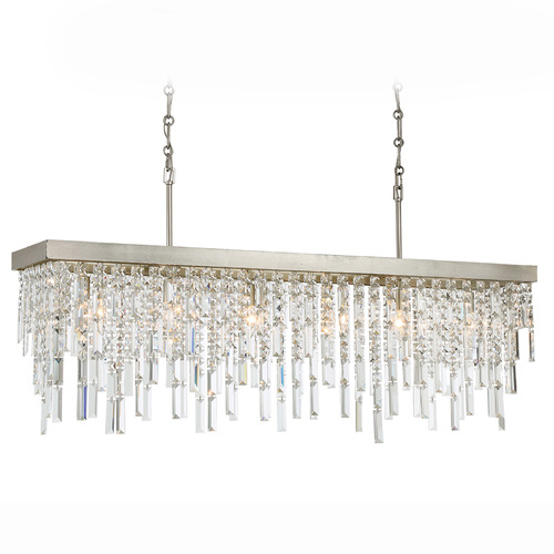Crystorama Lighting Winfield Antique Silver Crystal Chandelier