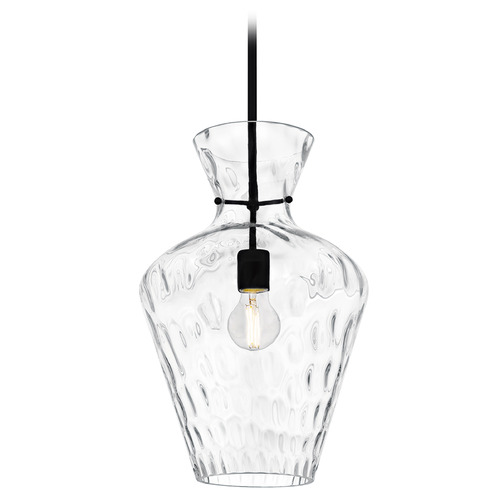 Quoizel Lighting Hollis Matte Black Pendant Light with Urn Shade