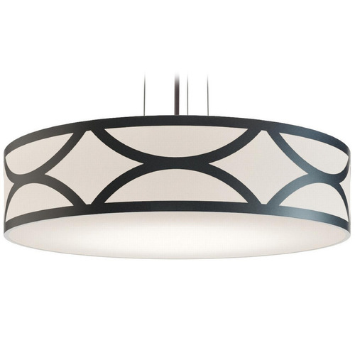 AFX Lighting Afx Lighting Lake Black Pendant Light with Drum Shade LAKP30MBBK