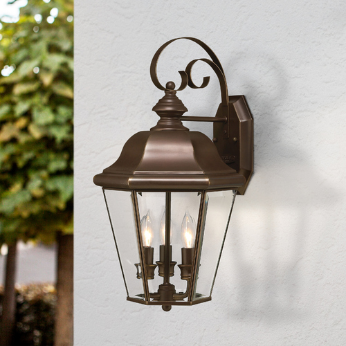 Hinkley Outdoor Wall Light with Clear Glass in Copper Bronze Finish 2424CB