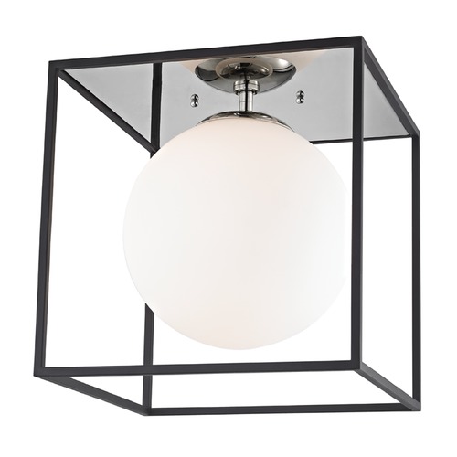 Mitzi by Hudson Valley Aira Flush Mount in Polished Nickel & Black by Mitzi by Hudson Valley H141501L-PN/BK