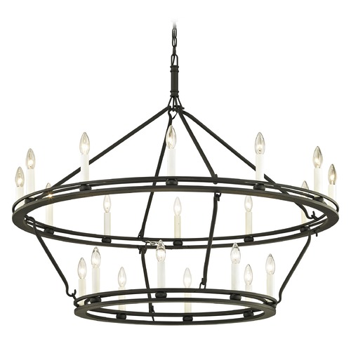 Troy Lighting Sutton Textured Black & White Chandelier by Troy Lighting F6239