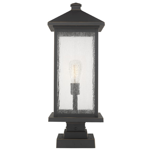 Z-Lite Portland Oil Rubbed Bronze Post Light by Z-Lite 531PHBXLS-SQPM-ORB