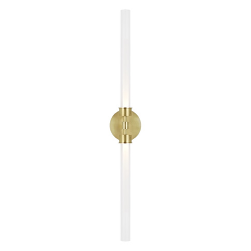 Linger 2-Light 277V LED Bath Light in Natural Brass by Visual Comfort Modern