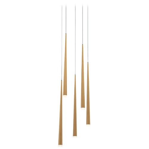 Modern Forms by WAC Lighting Cascade Aged Brass LED Multi-Light Pendant by Modern Forms PD-41805R-AB