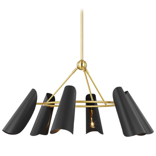 Visual Comfort Studio Collection Aerin Tresa Burnished Brass & Midnight Black Chandelier