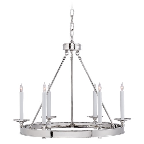 Visual Comfort Signature Collection Chapman & Myers Launceton Ring Chandelier in Nickel by Visual Comfort Signature CHC1600PN