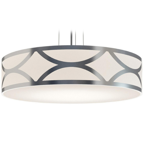Afx Lighting Lake Painted Nickel Pendant Light with Drum Shade