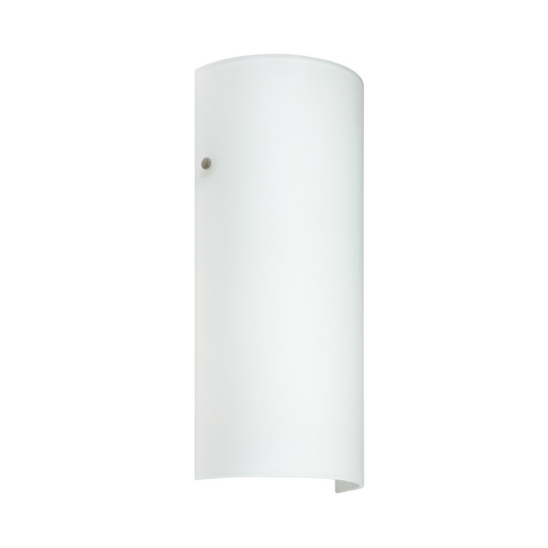 Besa Lighting Sconce Wall Light White Glass Satin Nickel by Besa Lighting 819207-SN