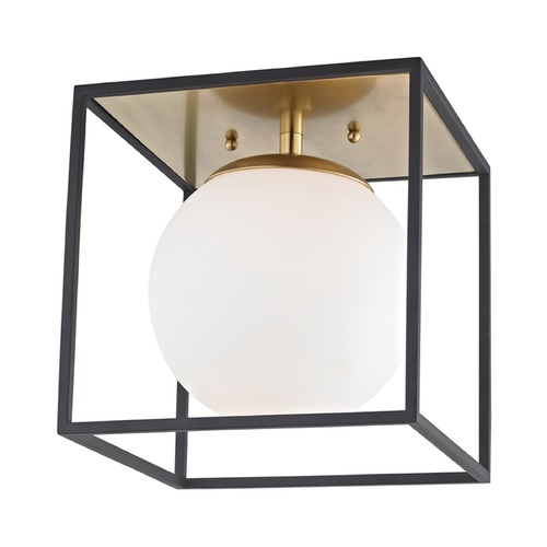 Aira Flush Mount in Brass & Black by Mitzi by Hudson Valley