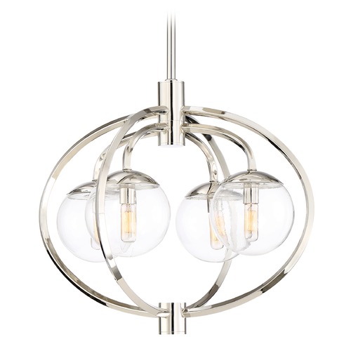Craftmade Lighting Craftmade Polished Nickel 4-Light Chandelier with Clear Shades 45524-PLN