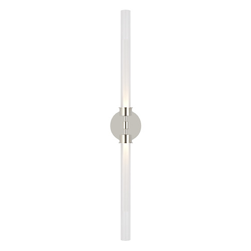 Visual Comfort Modern Collection Linger 2-Light LED Bath Light in Nickel by Visual Comfort Modern 700BCLNG2N-LED930